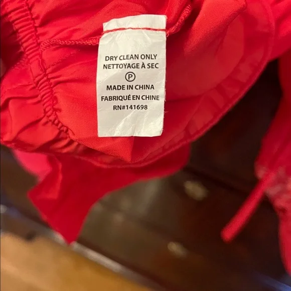 Ramy Brook Vibrant Red Blouse with Embroidered Sleeves, MEDIUM - Picture 8 of 8